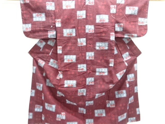 JAPANESE KIMONO / ANTIQUE KIMONO / COTTON / KURUME KASURI / SQUARE